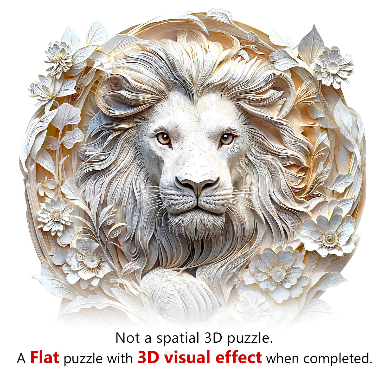 Paper Lion Wooden Jigsaw Puzzle