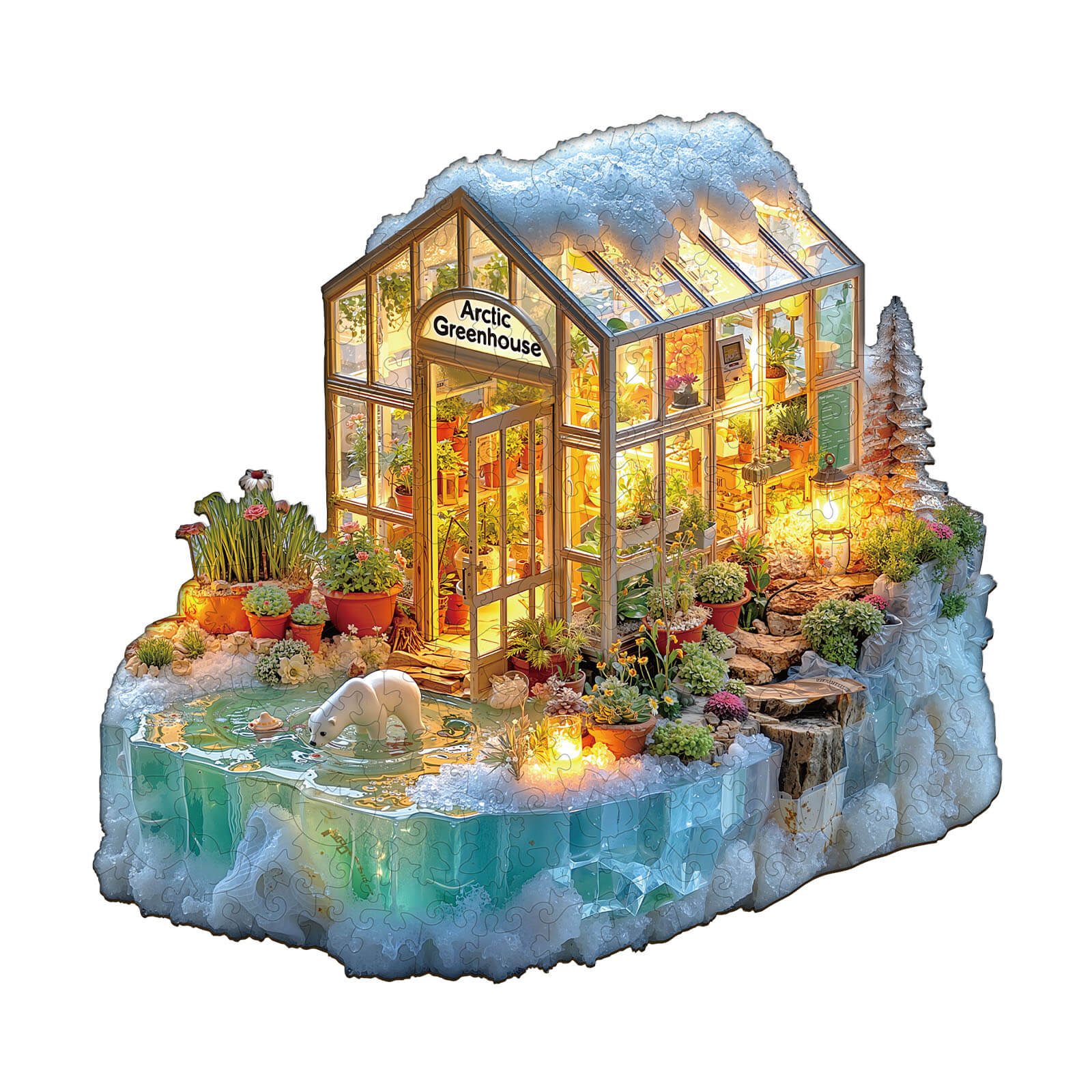 Glacier greenhouse Wooden Jigsaw Puzzle