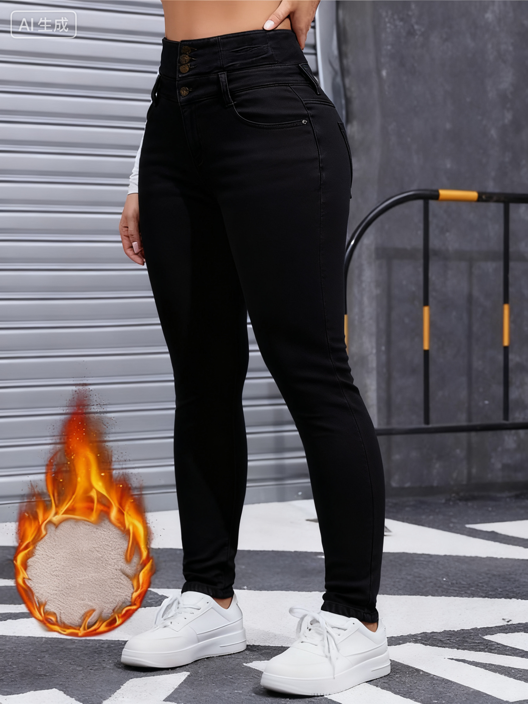 Women's Fleece-Lined Stretch Denim Jeans