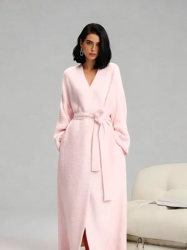 Women's Double-Sided Fleece Robe|Thickened Long Plush Loungewear