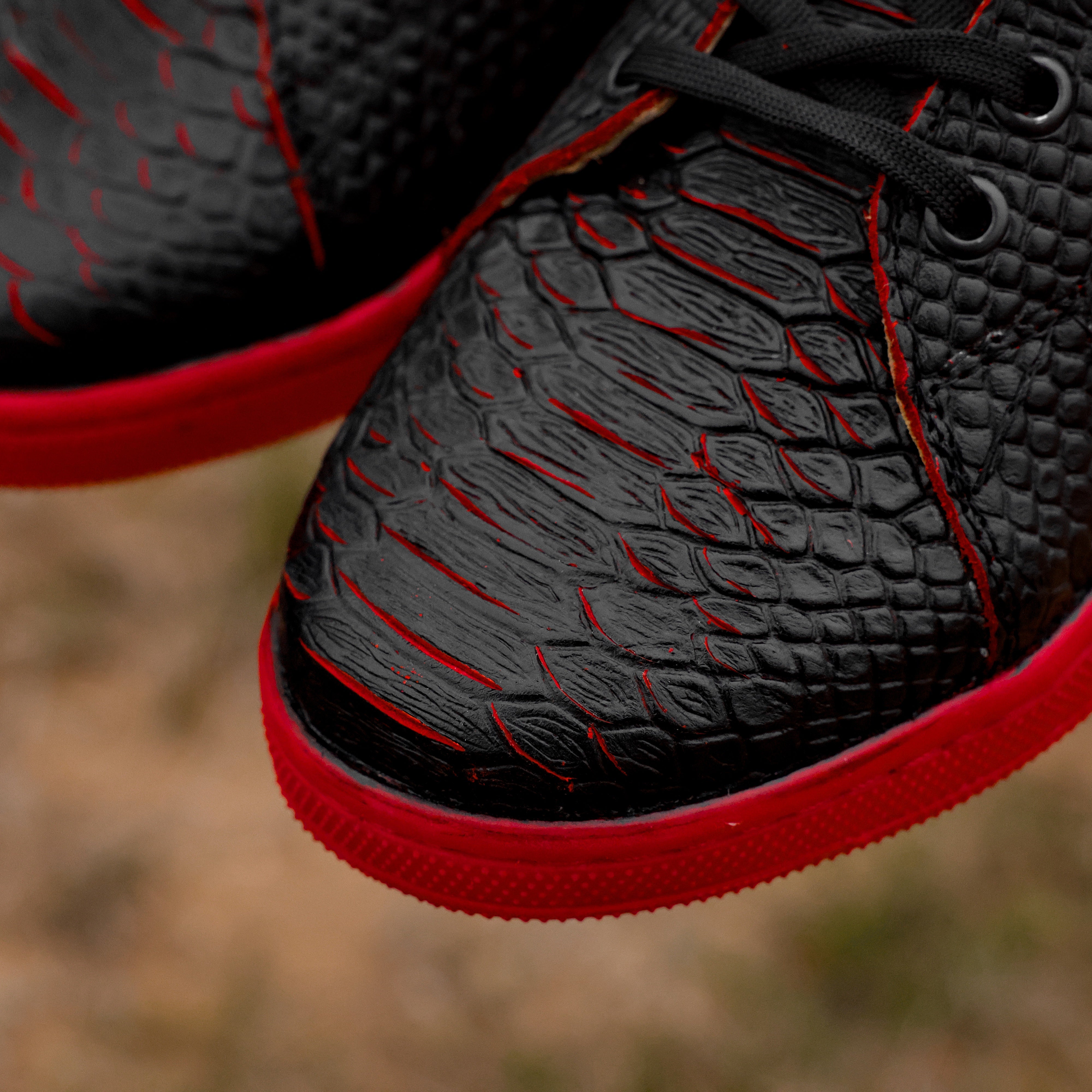 Black Cherry Python Leather Shoes