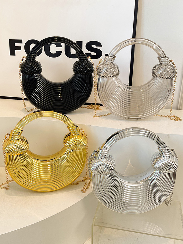 Chains Geometric Shiny Bags