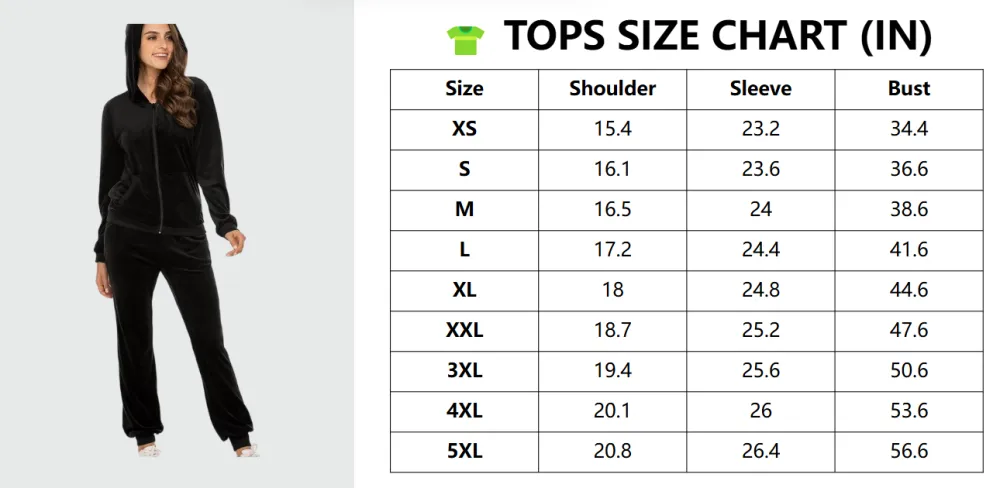 Women's Casual Velour Tracksuit Set Full Zipper Hoodie & Workout Pants Velvet