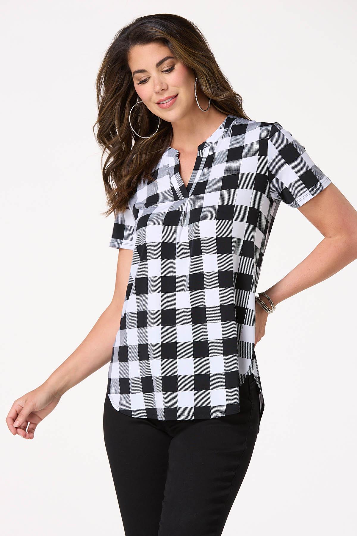 Gingham Pullover Top