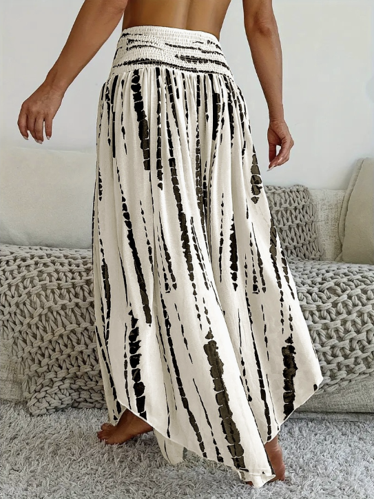 Chevron Print Vacation Smock Casual Maxi Skirt