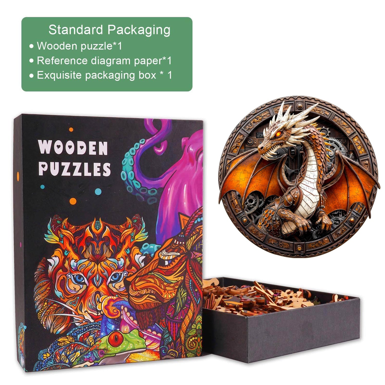 3D Mechanical Dragon-2 Wooden Jigsaw Puzzle