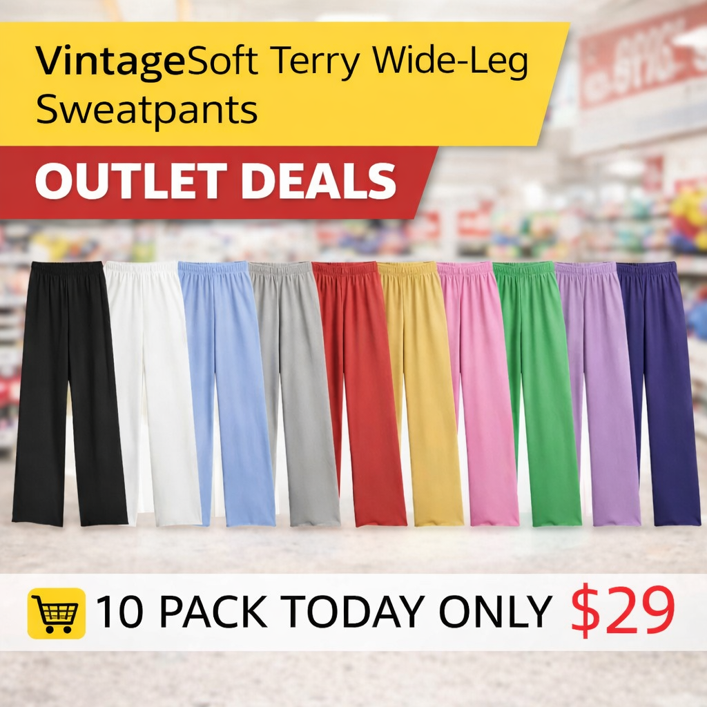 VintageSoft Terry Wide-Leg Sweatpants