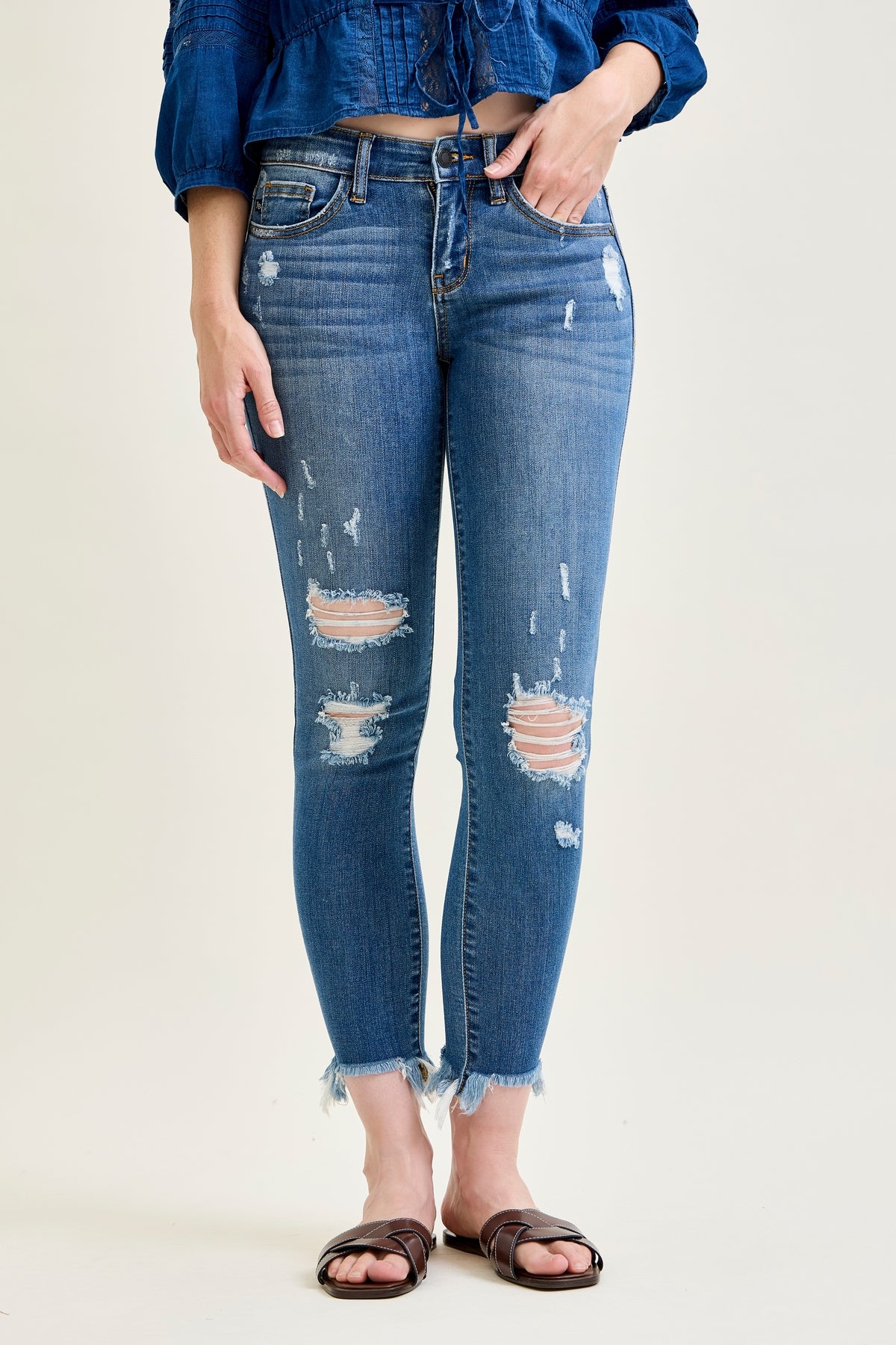 Amery Destroy Hem Skinny Jeans