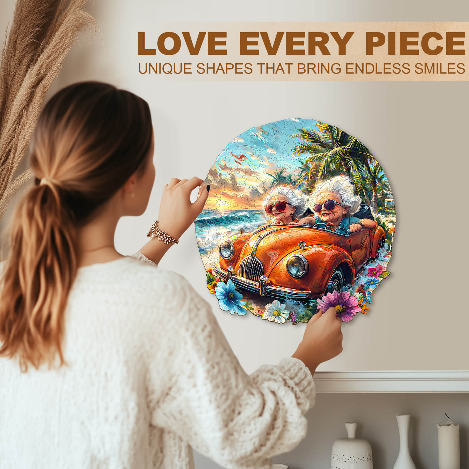 Happy grandma-2 Wooden Jigsaw Puzzle