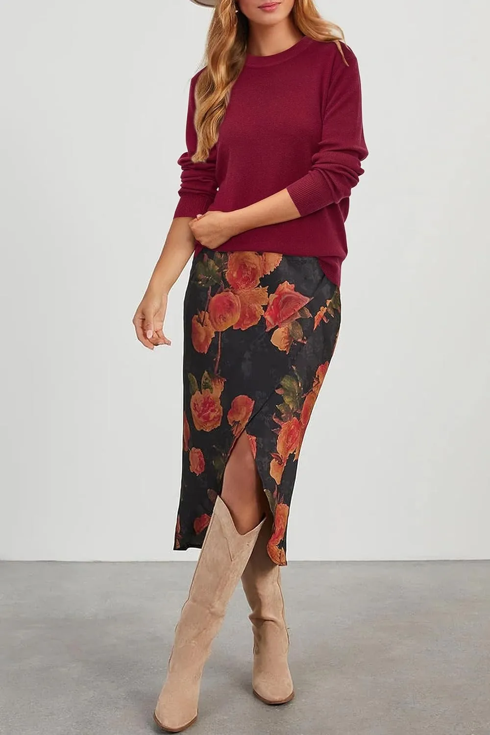 Women Fashion Wool Blend Sweater