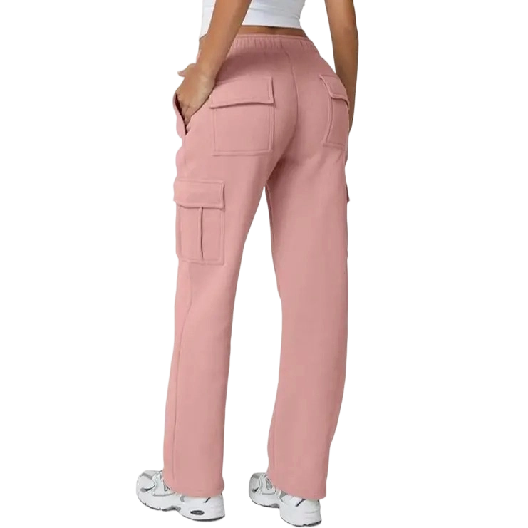 Women’s Medium Waist Fleece Baggy Sweatpants