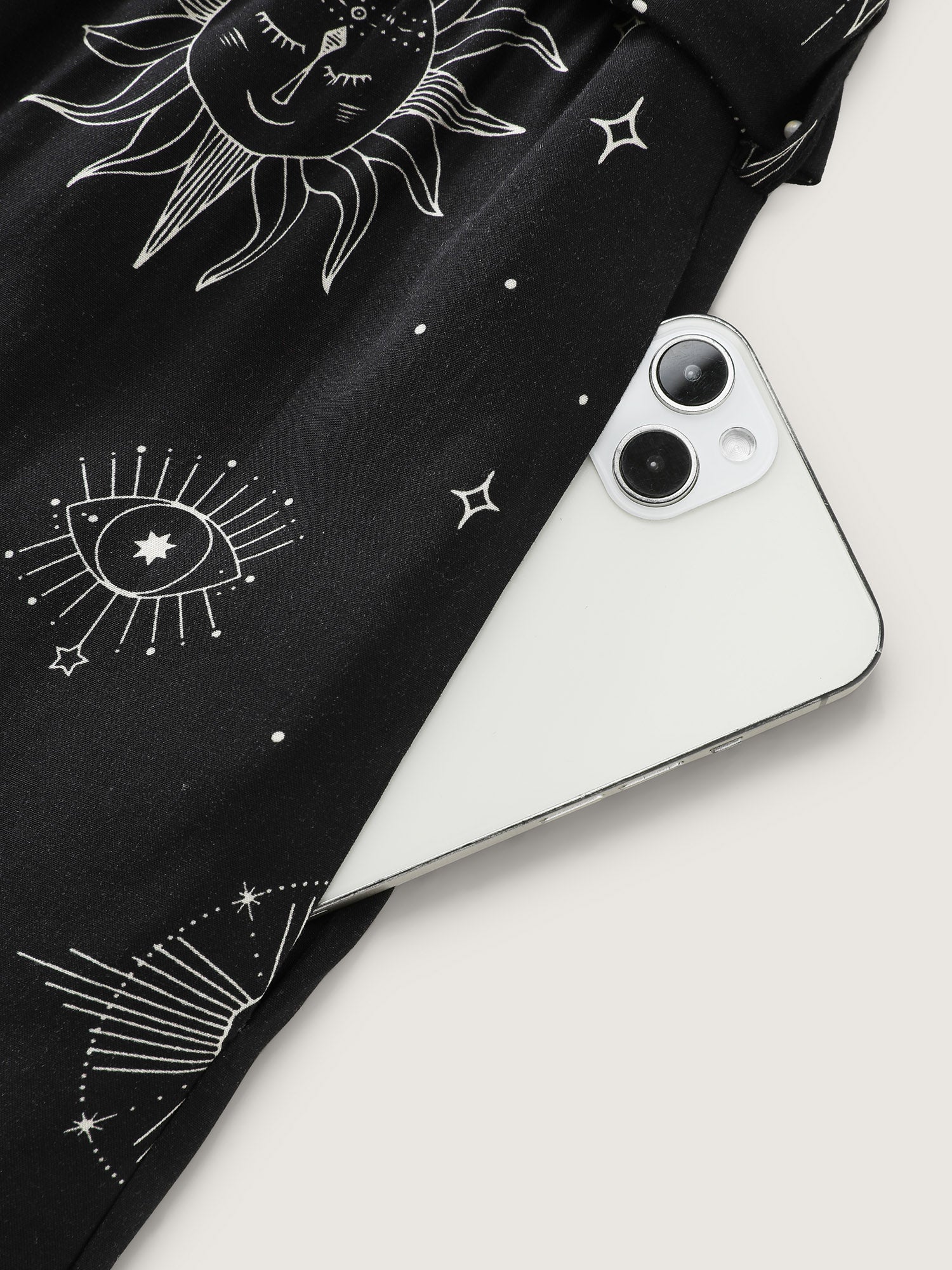 Supersoft Celestial Print Waist-Tie Jumpsuit