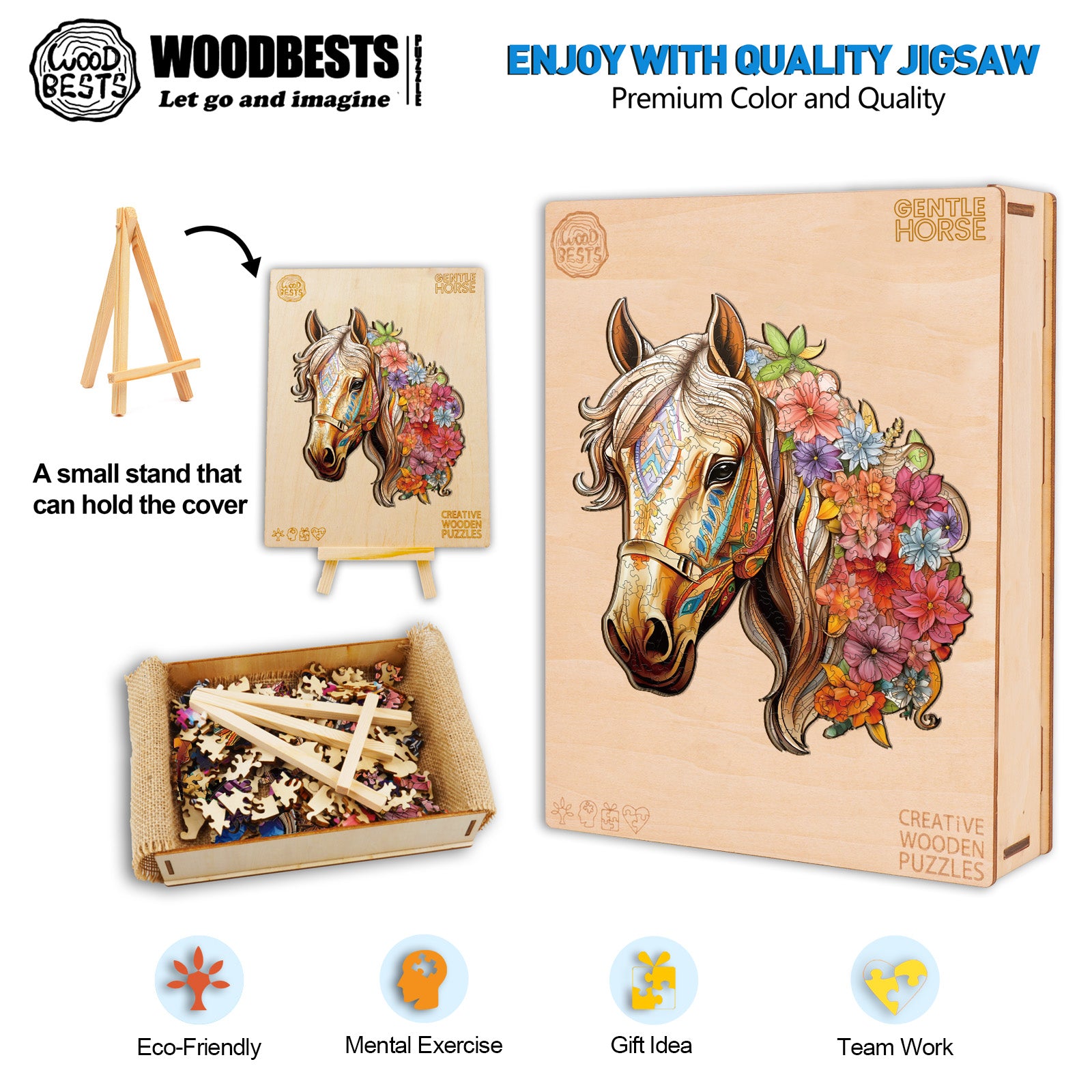 Gentle Horse Wooden Jigsaw Puzzle