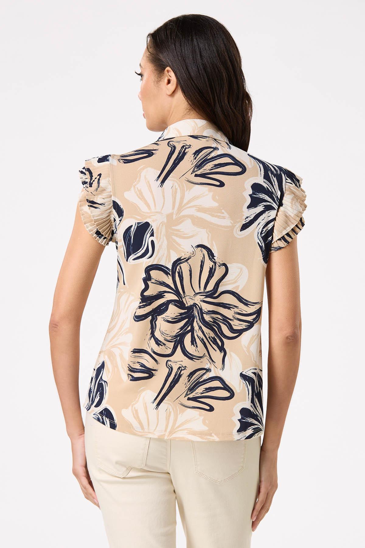 Navy Floral Button Down Tank