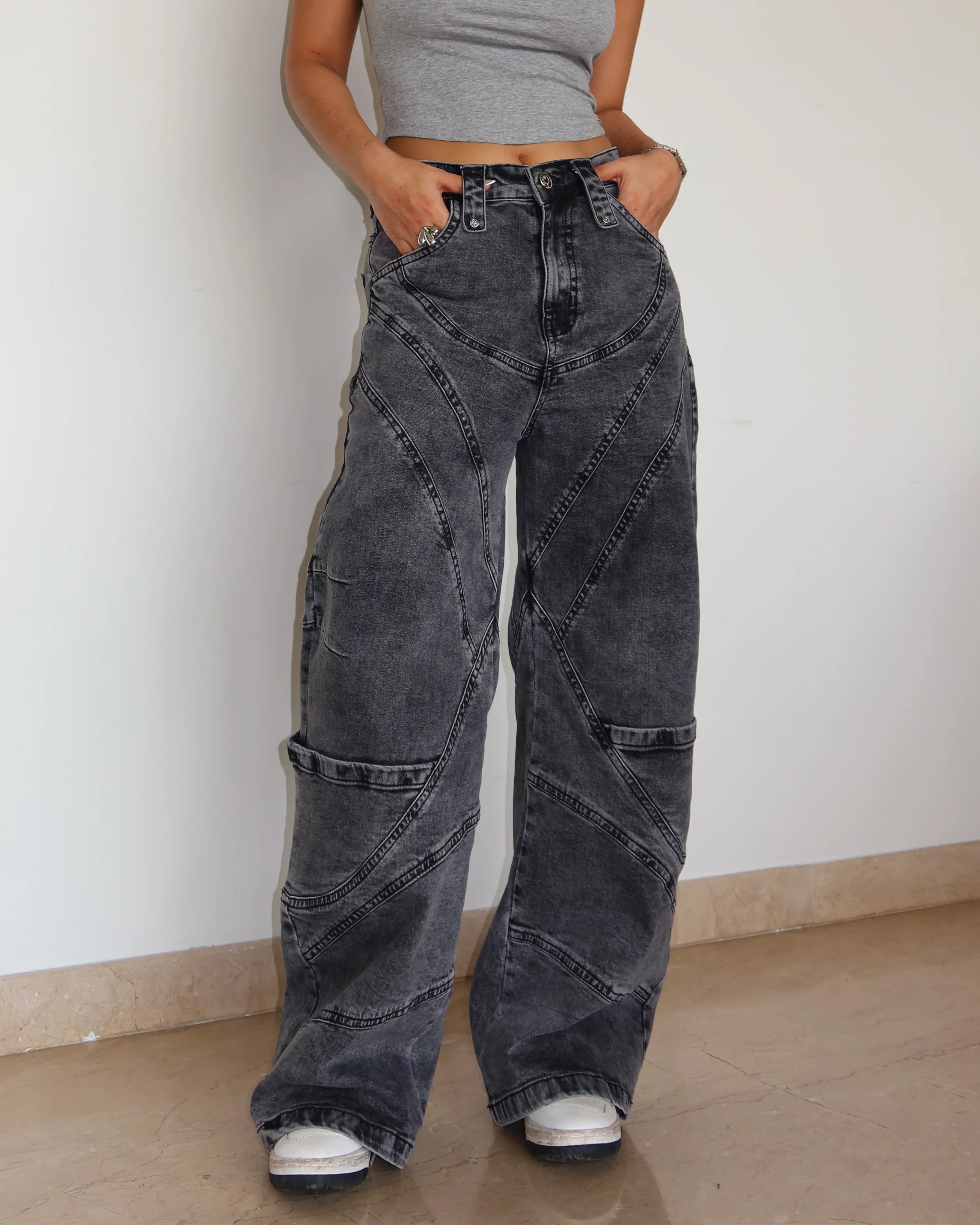 Storm Tone Baggy Wide leg Jeans