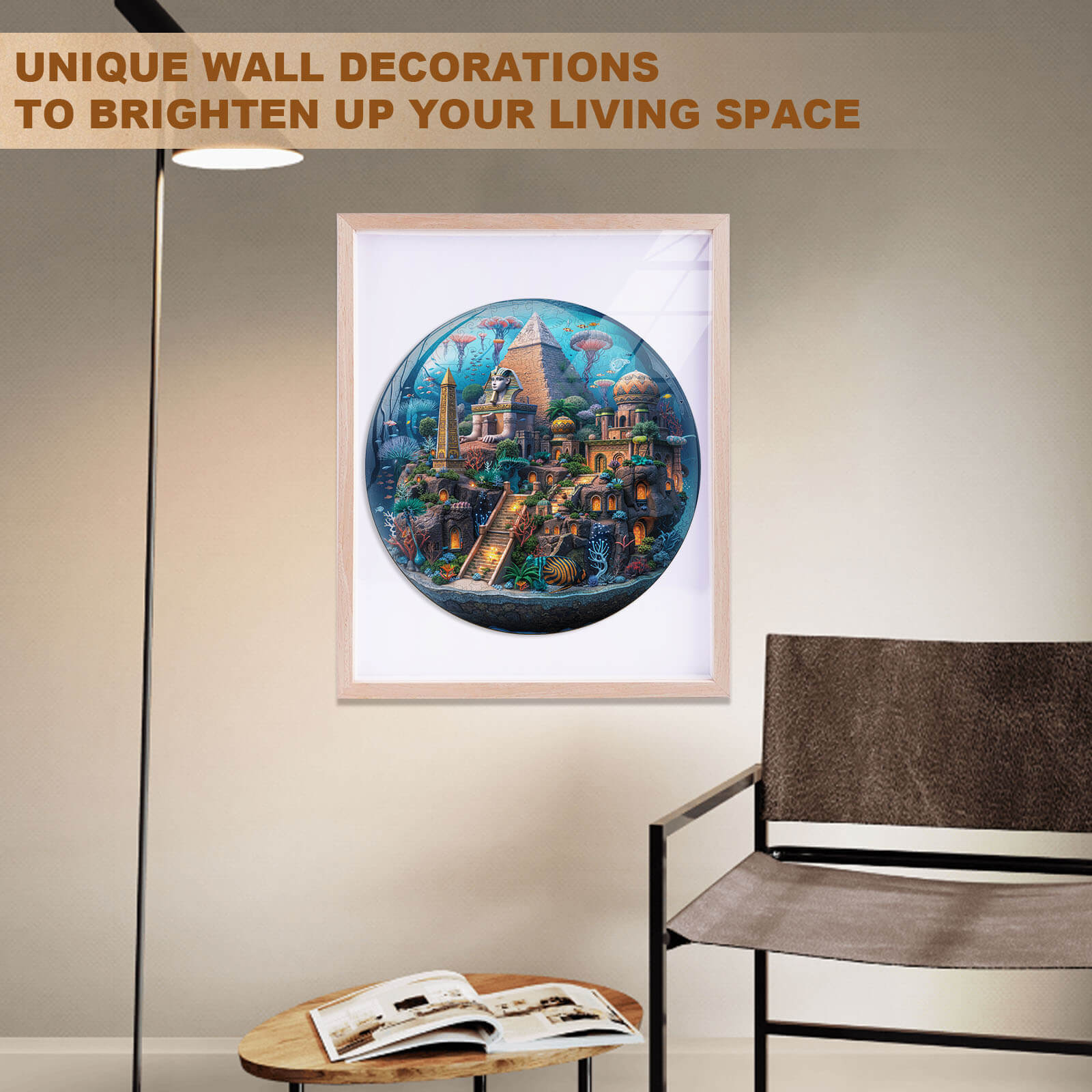 Underwater pyramid field Wooden Jigsaw Puzzle