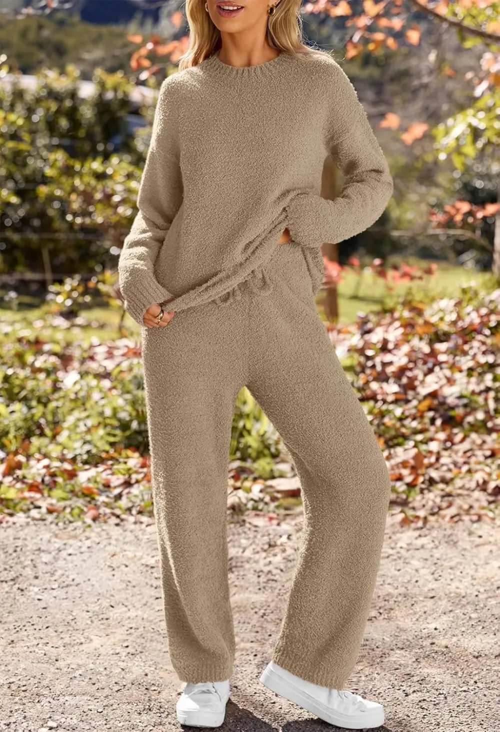Womens Pajama Sets 2025 Fall Lounge Sweater Set