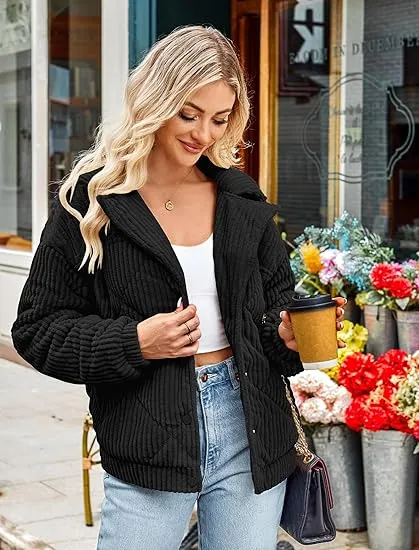 Women's Bomber Jacket With Zip Up Long Sleeve Coat