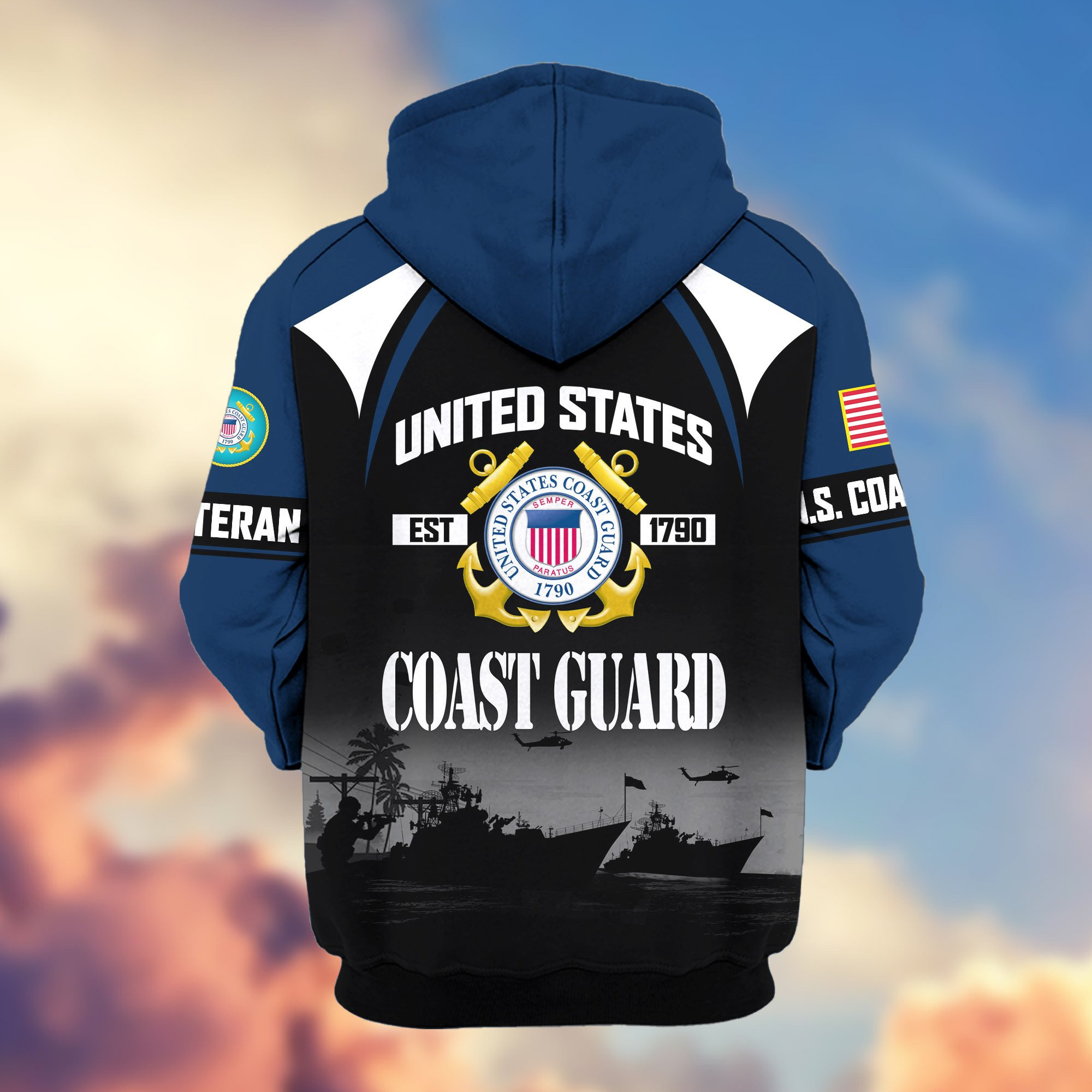 Premium US Veterans Zip Hoodie