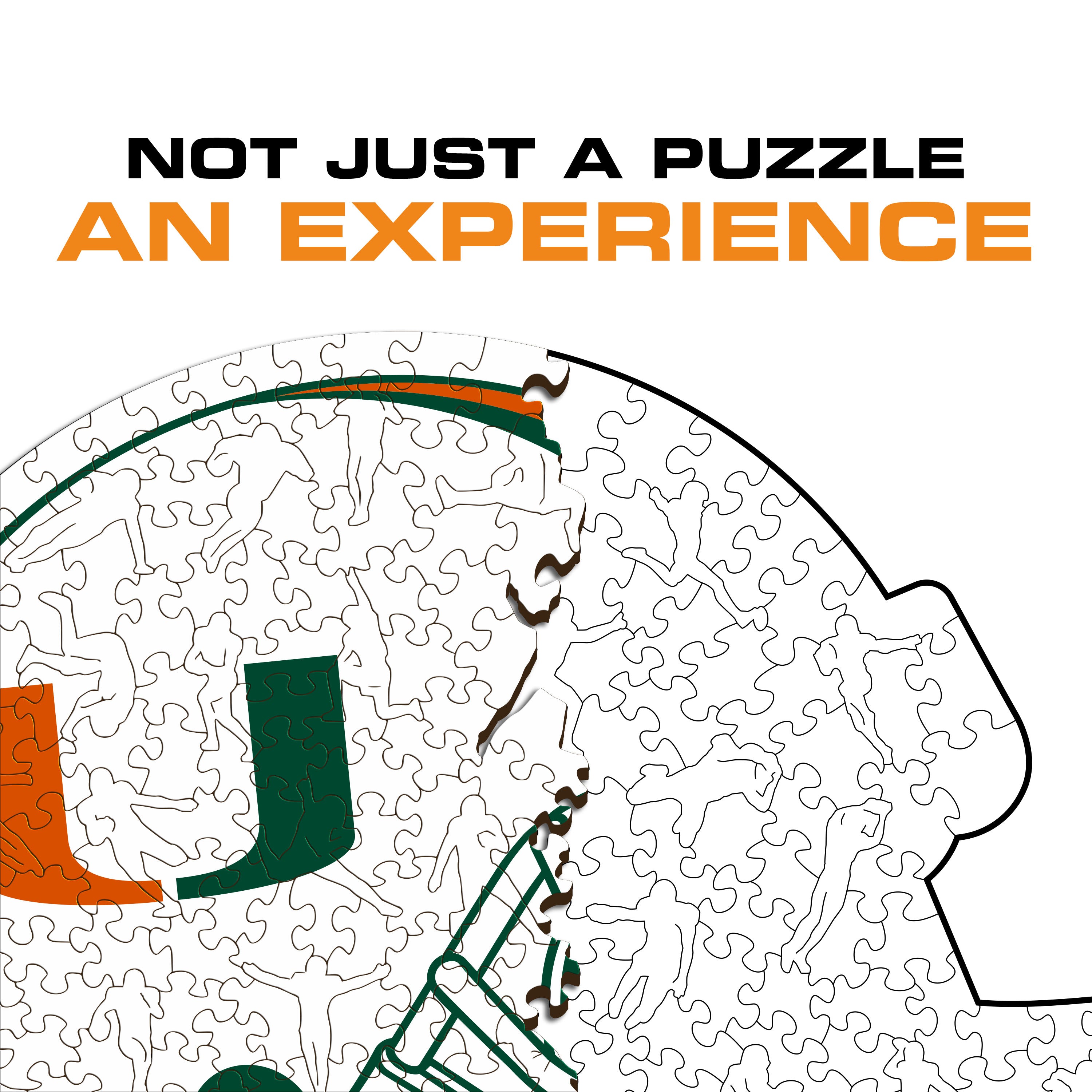University of Miami Helmet - Wooden Puzzle