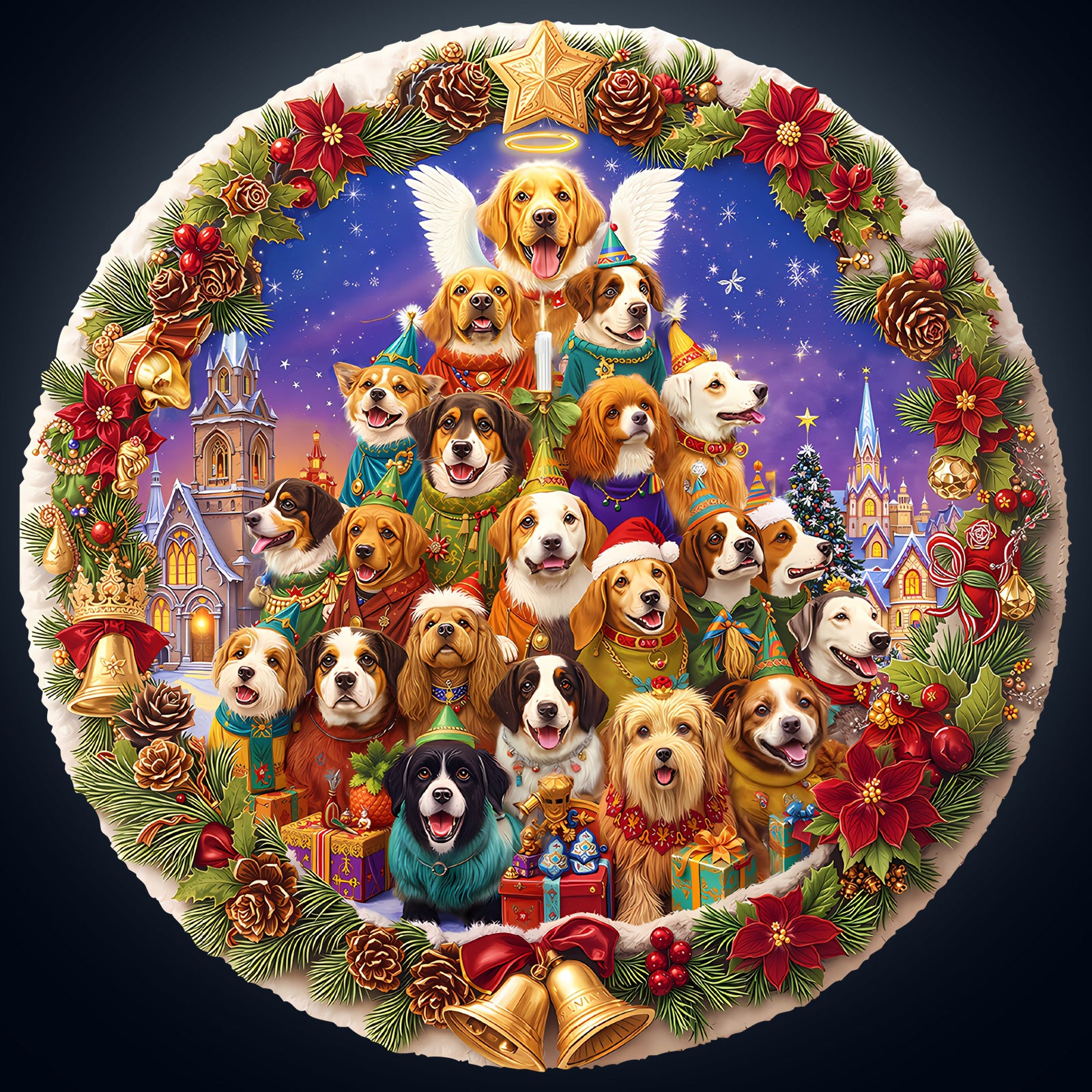 Christmas Puppy Wooden Jigsaw Puzzle