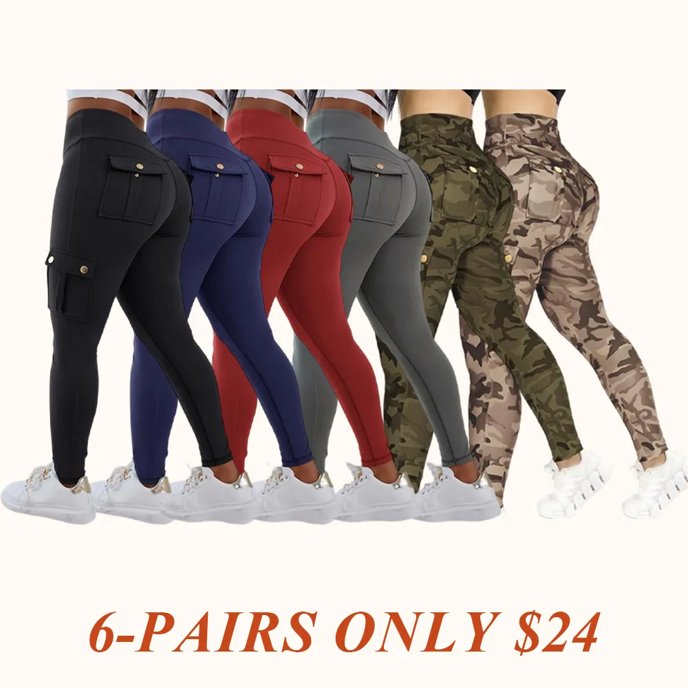 Womens Butt Lifting Leggings with Flap Pockets High