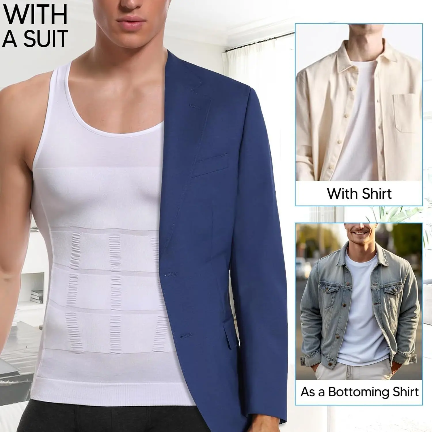 🔥8-Pack $24🔥Men's Sleeveless Shirt Shapewear Breathable Sport Vest