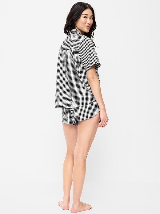 Poplin Pajama Short Set  Black/White Gingham