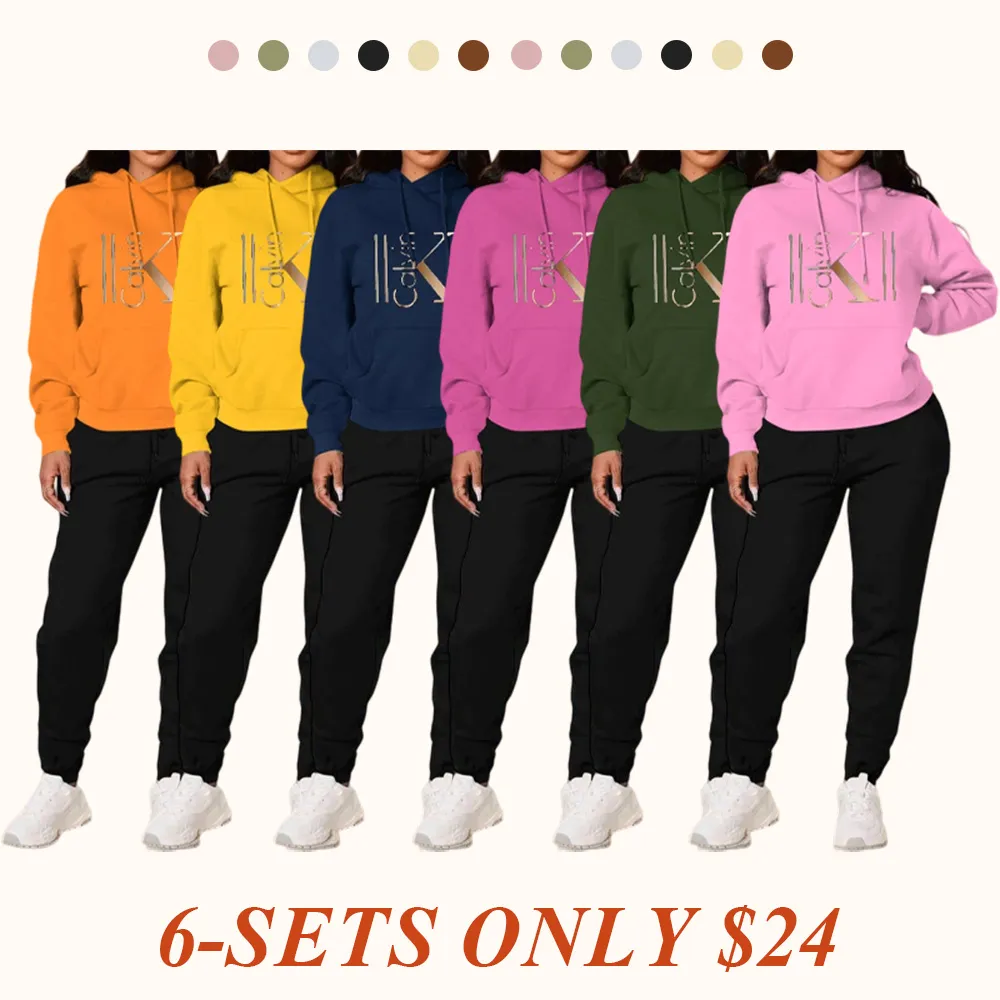 Women's Casual Hooded Sweatshirt Set