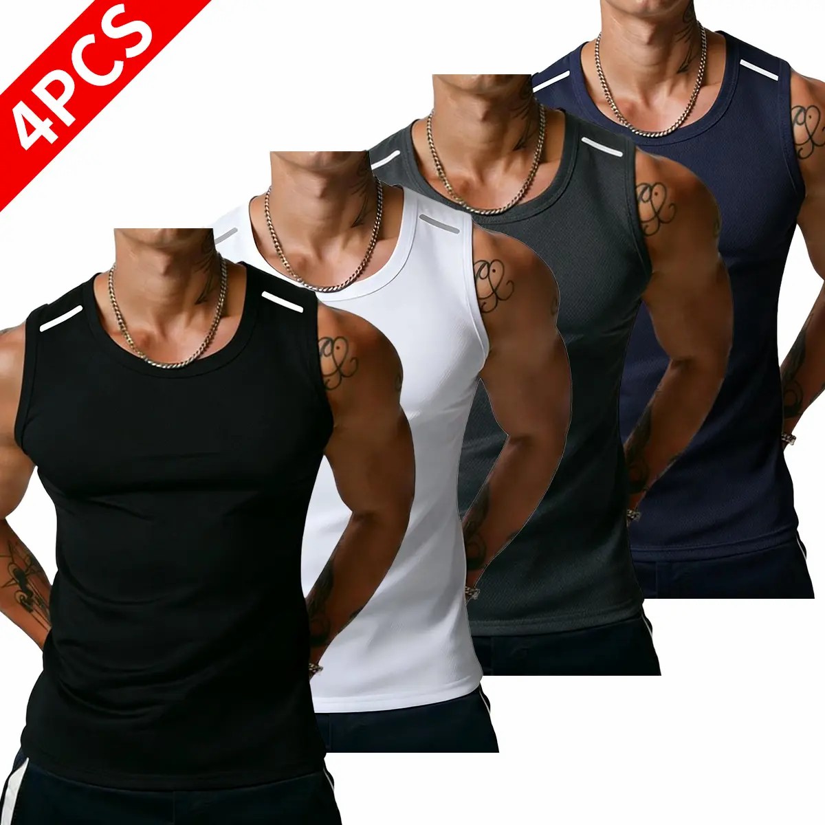 Men's Vests Casual Tank Tops Knit Sleeveless Lightweight Tee Muscle Basic T Shirts
