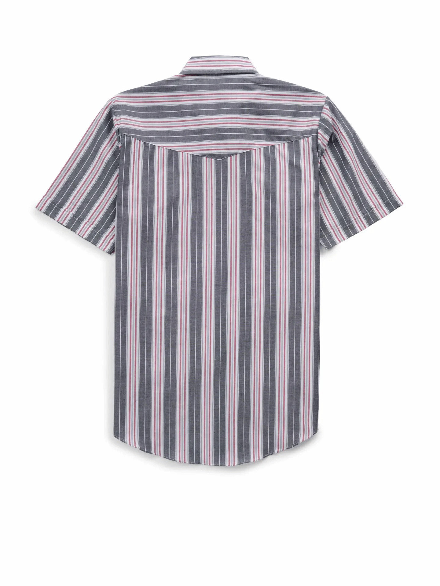 Men’s Western Stripe Snap Button Shirt – Short Sleeve Casual Cowboy Style