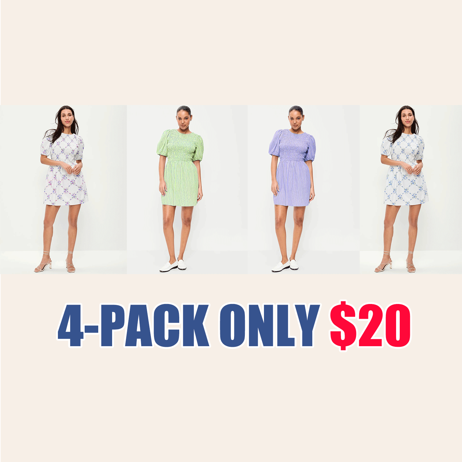 Women’s Smocked Puff Sleeve Flare Mini Dress – Casual Summer Fit