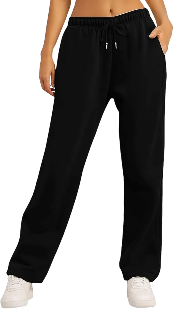 Women's Wide Leg Loose-Fit Fleece Sweatpants