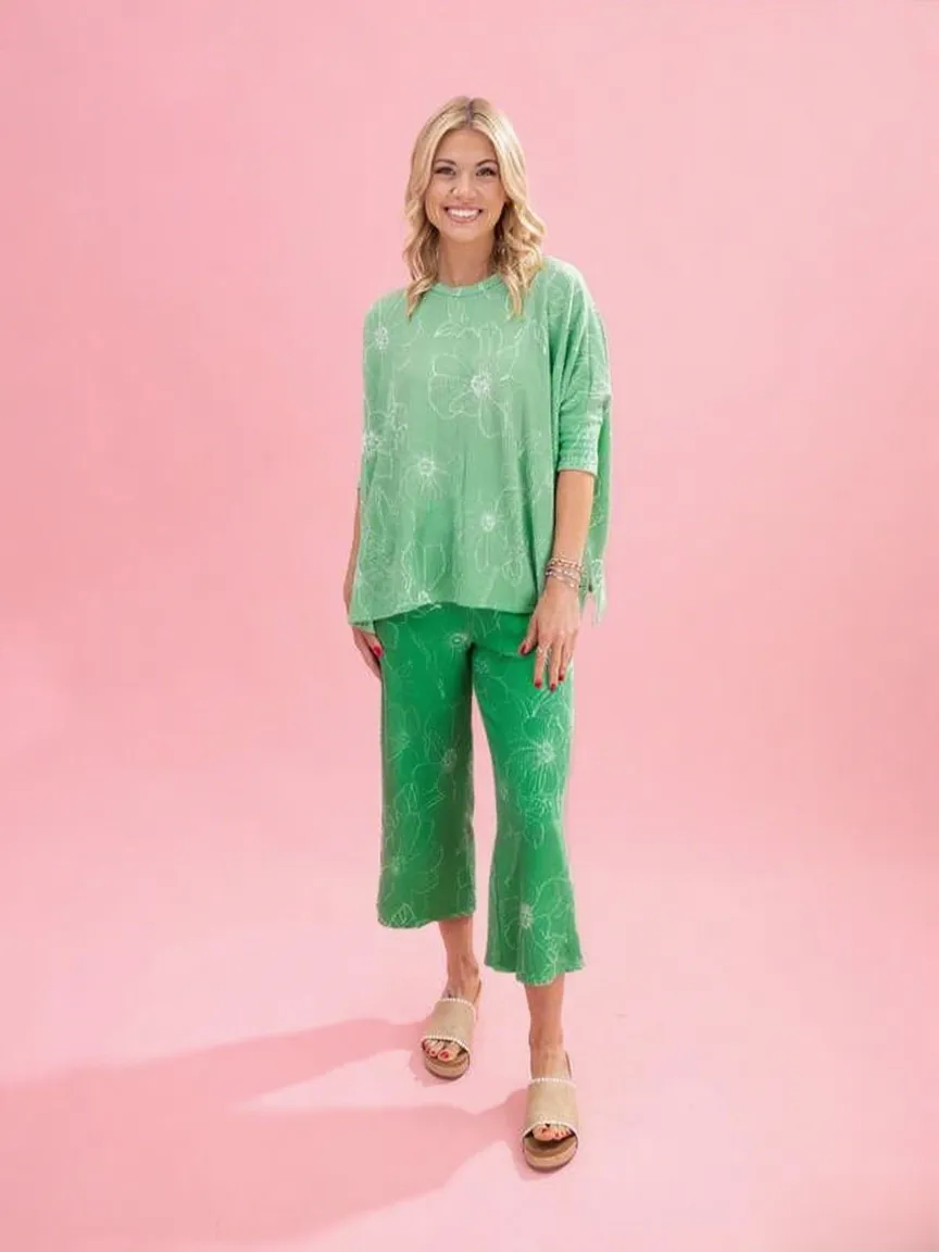 Ruffled floral pattern loose suit