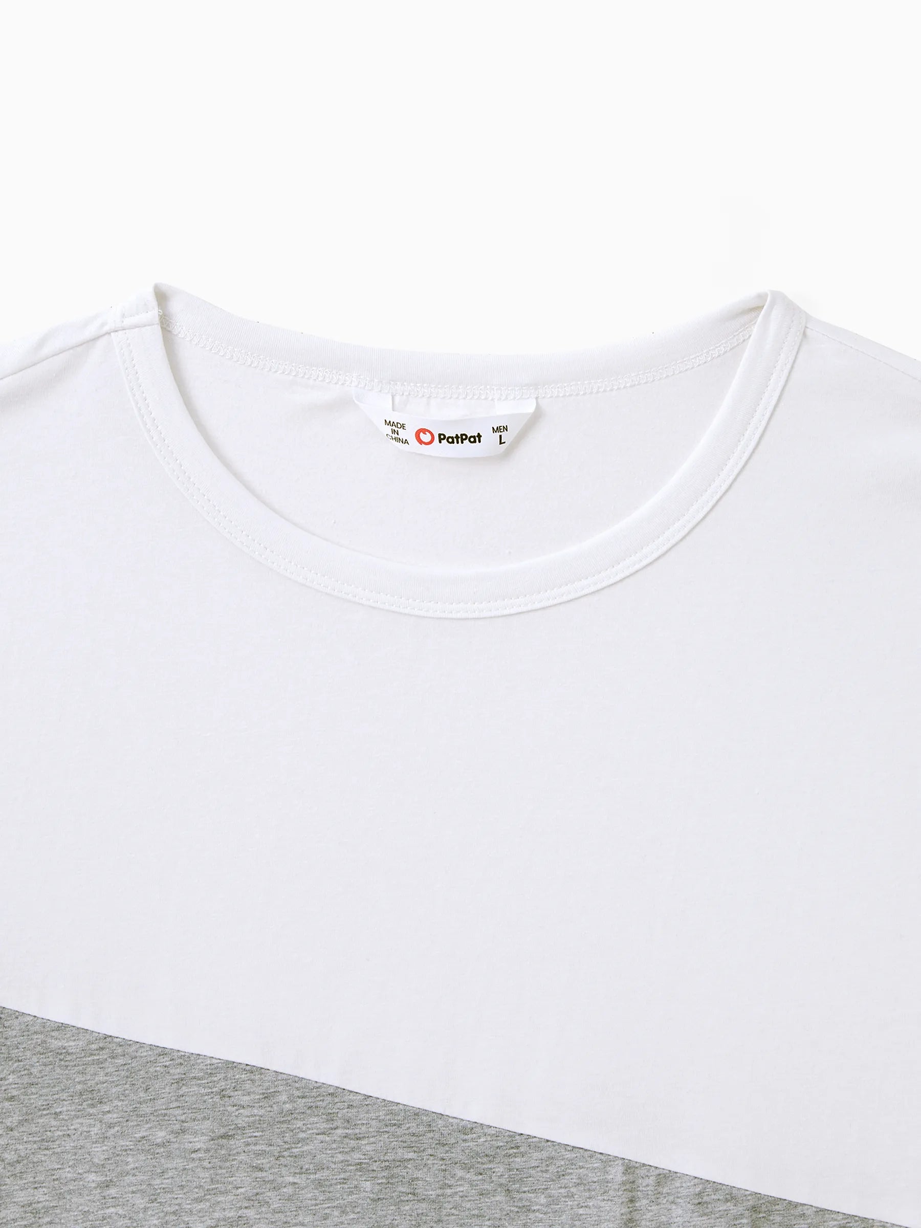 Family Matching Solid V Neck Flutter-sleeve Splicing Floral Print Dresses and Short-sleeve Colorblock T-shirts Sets Azure-