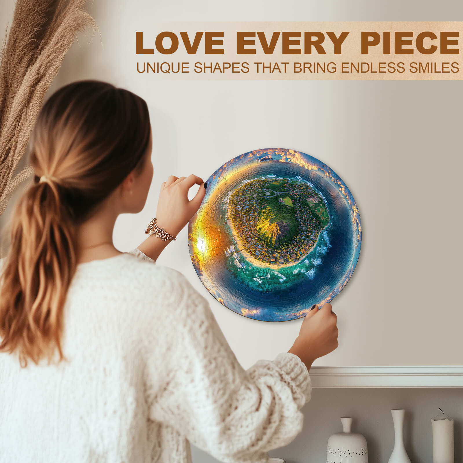 Fisheye Island Wooden Jigsaw Puzzle