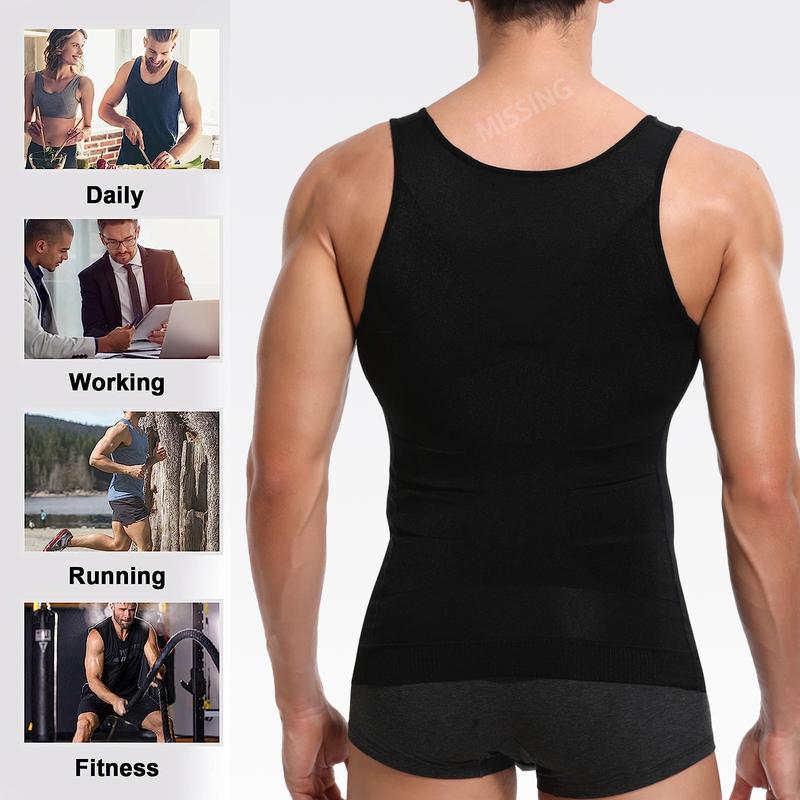 Men Body Shaper Compression Vest,Men Abdomen Sleeveless Running Workout Fitness GYM Tank Tops Shirts