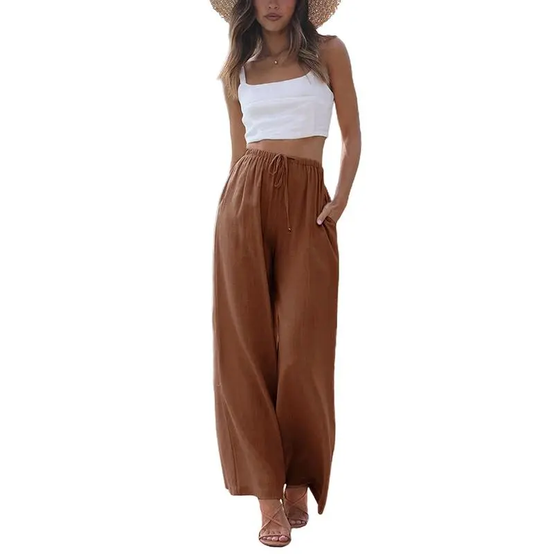 Women's Cotton Linen Summer Palazzo Pants