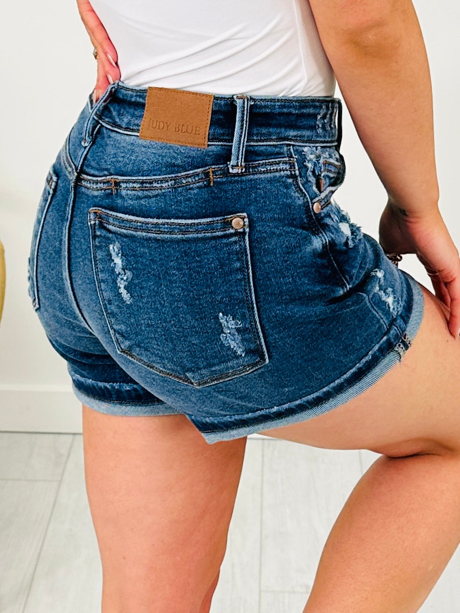 Judy Blue Sunshine Awaits Mid Rise Shorts