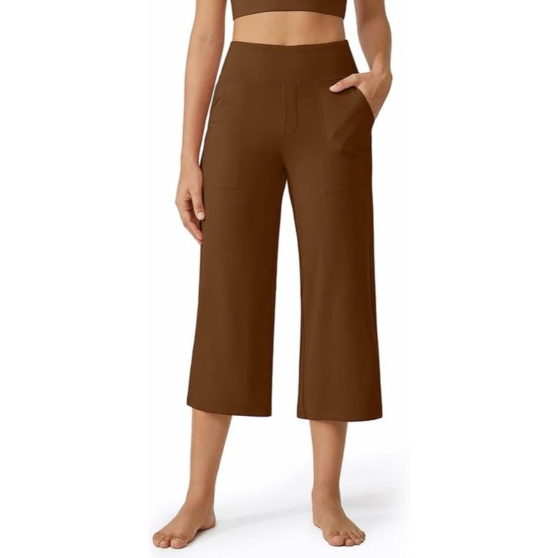 Mother's Day Sale💕Capri Pants for Women Wide Leg Yoga Dress Cropped Pants