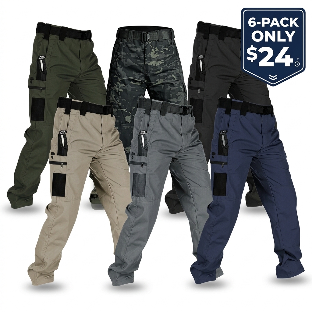 Men's 230g Durable Work Pants Tactical Cargo Pants with Zipper Pockets