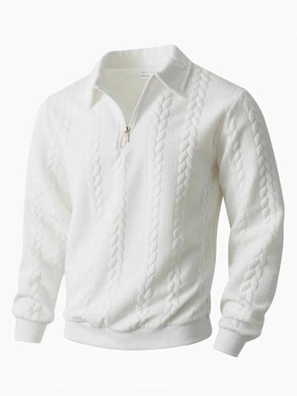 Men's Classic Cable Knit Quarter-Zip Pullover