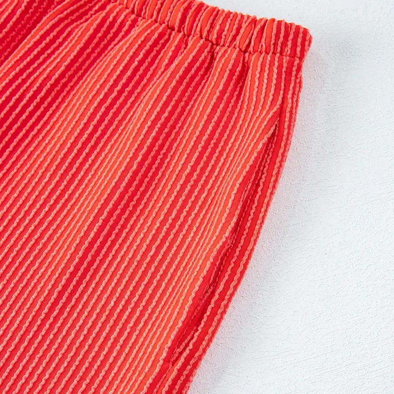 Women's Ribbed Lounge Set – Short Sleeve Twisted Top & Shorts with Pockets