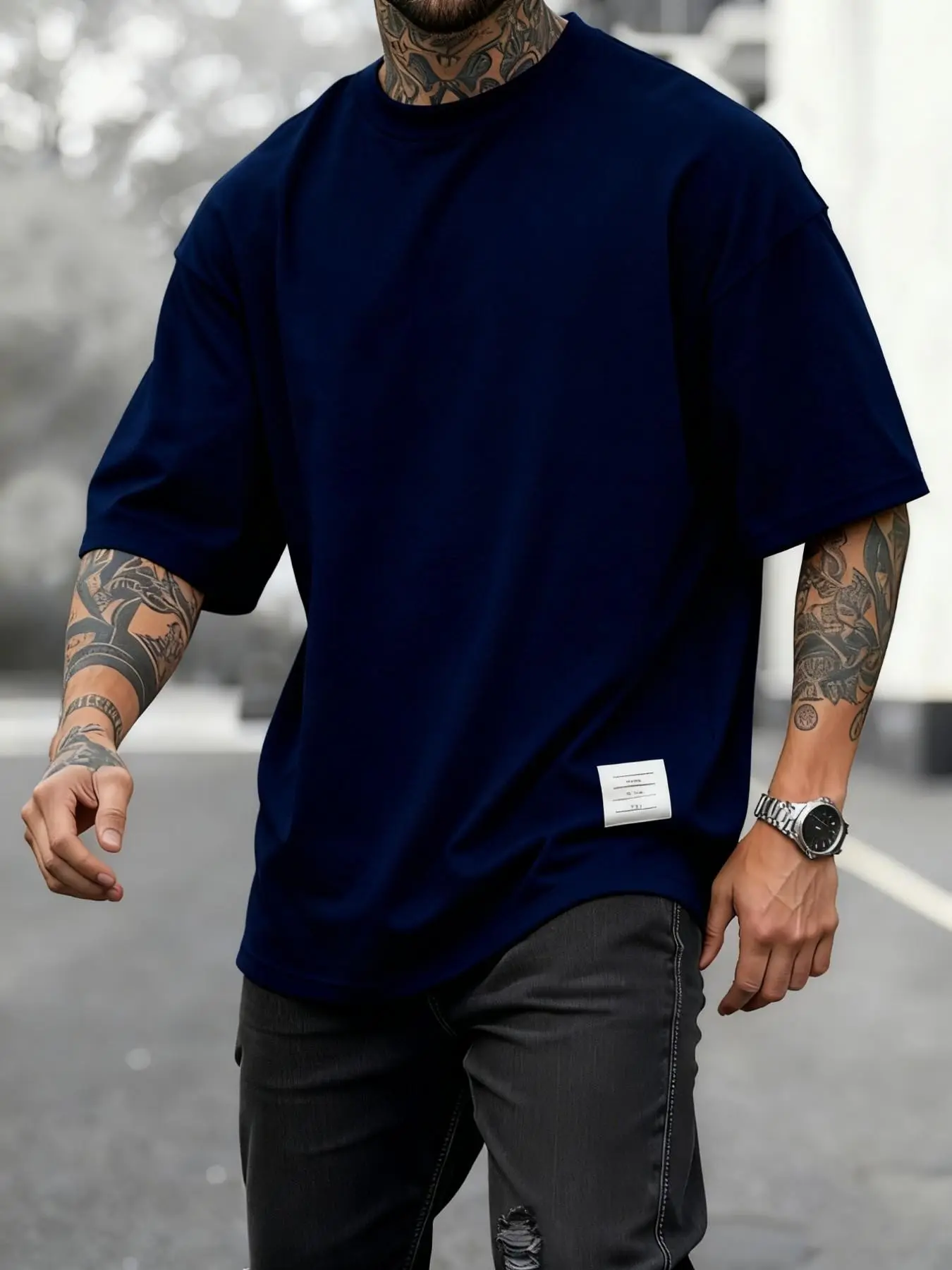 Men's Plus Size Round Neck Short Sleeve Shirt, Ultra Comfortable Everyday Wear, Casual Streetwear Oversized Style, Perfect for Daily Use