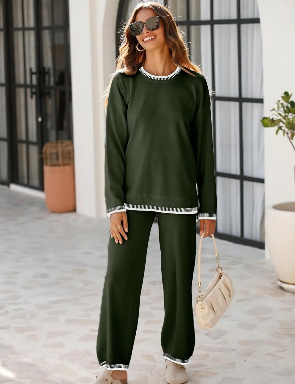 Women's 2-Piece Sets Spring Outfits Chic Comfortable Elastic Loungewear
