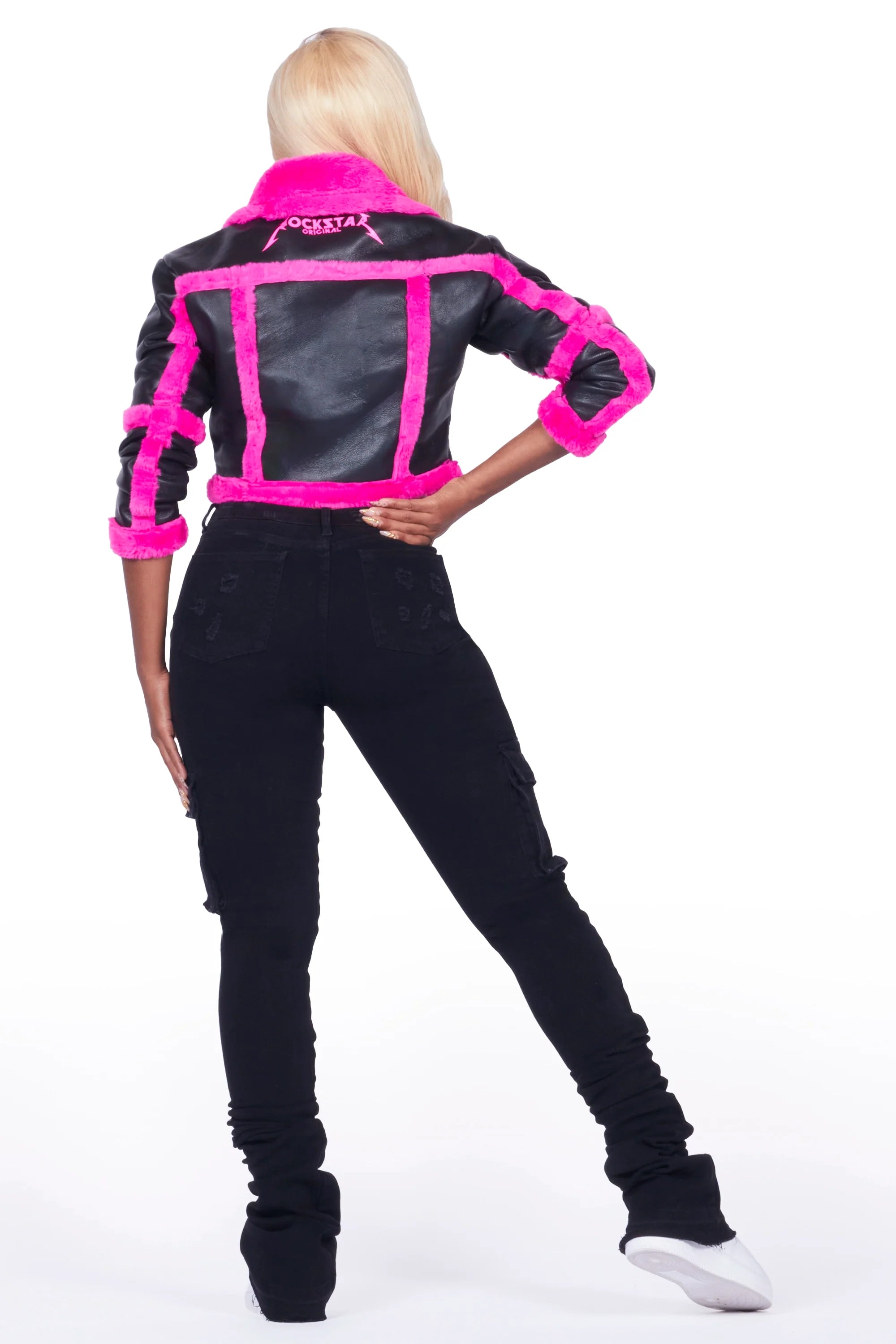 Olympia Black Faux Leather Jacket