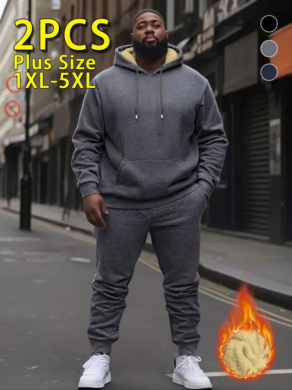 Men’s Thick Knit 2-Piece Set: Hooded Jacket & Pants