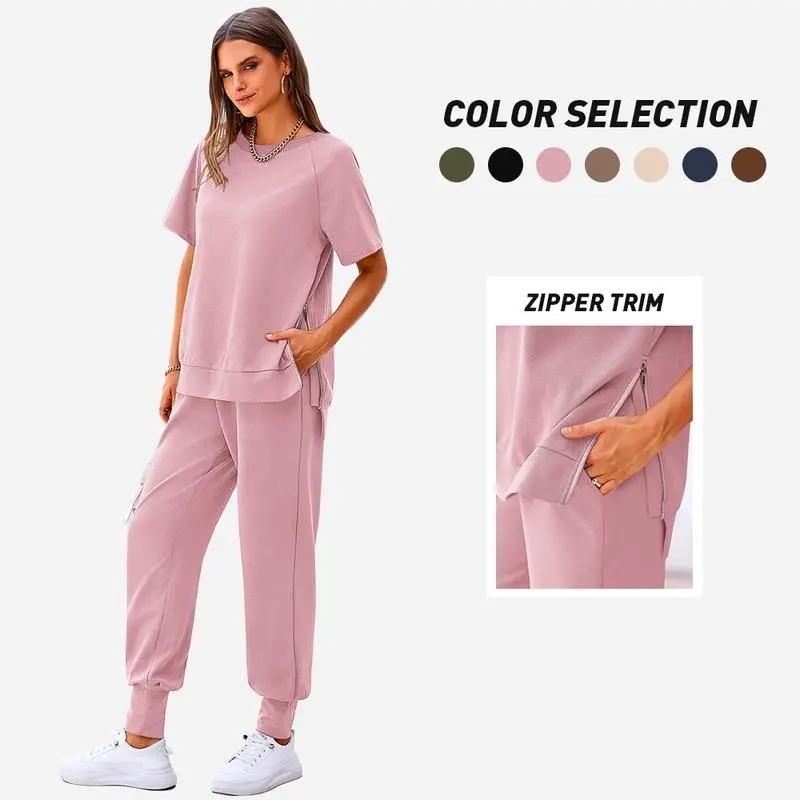 Women's 2-Piece Set Comfy Crew Neck Tracksuits