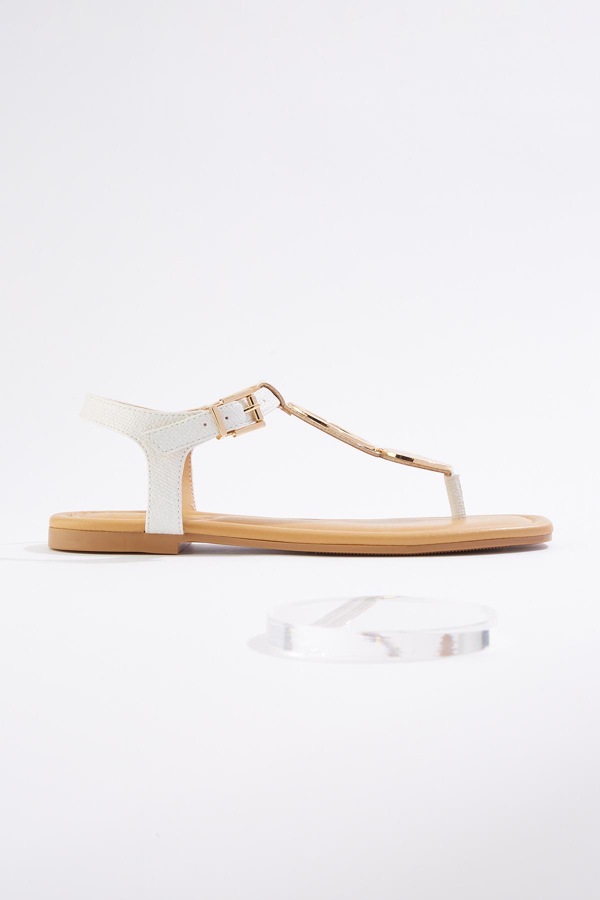 Hammered Hoop Thong Sandals