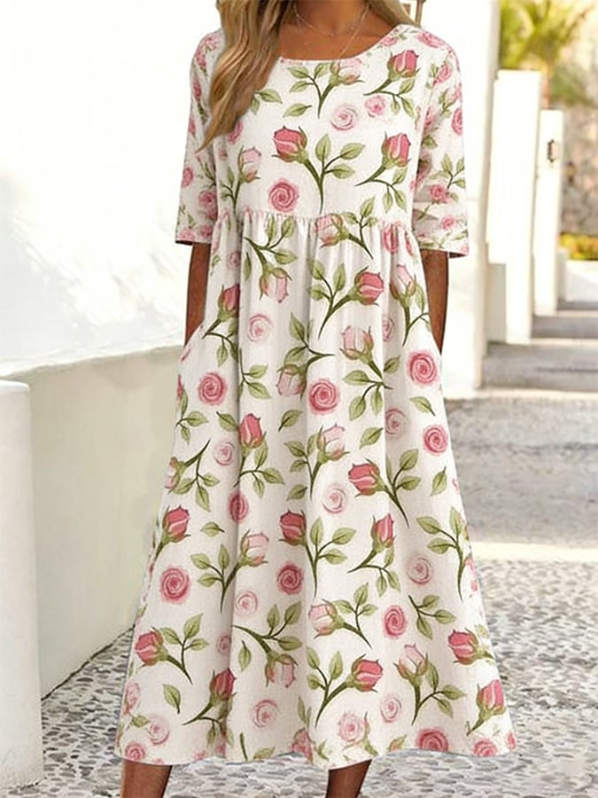 Women's Retro Print Casual Dress- Fast Shipping